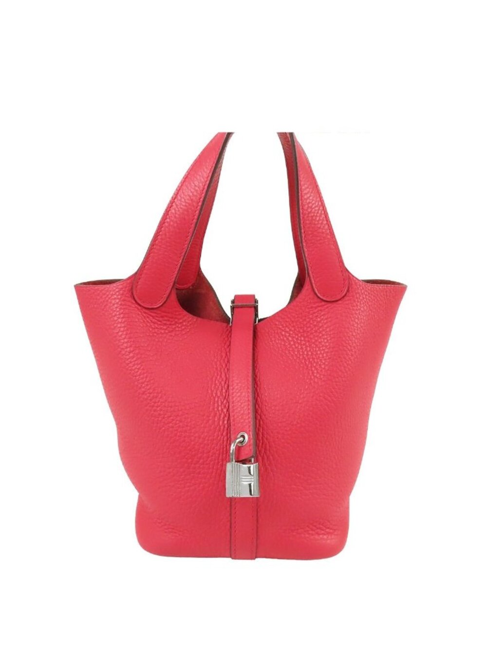 Hermes Picotin Lock PM Rose Silver Taurillon Handbag